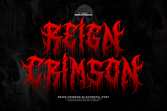 Reign Crimson: The Black Metal Font for Bold and Edgy Designs