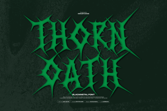Thorn Oath: A Font of Aggressive Black Metal Energy for Dark Designs